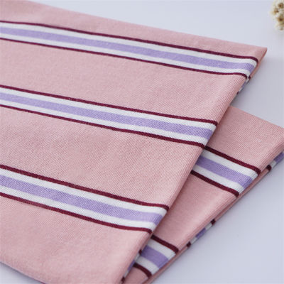 Un buen precio. Tejido de punto a rayas de algodón multicolor y de moda para camiseta en línea