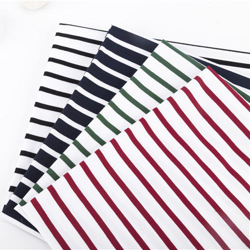 Yarn teñido de una sola camiseta de tela de algodón personalizado con rayas de punto para camiseta