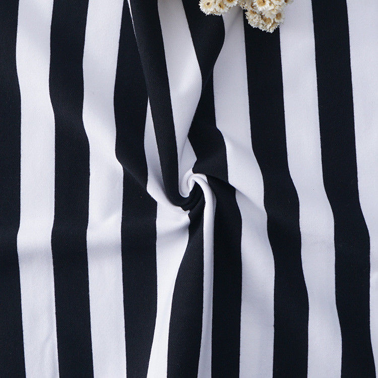 Tejido de material de cáscara caliente rayado de algodón puro Fringe de uniforme para camiseta