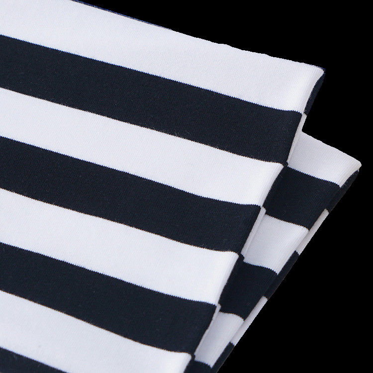 Tejido de material de cáscara caliente rayado de algodón puro Fringe de uniforme para camiseta