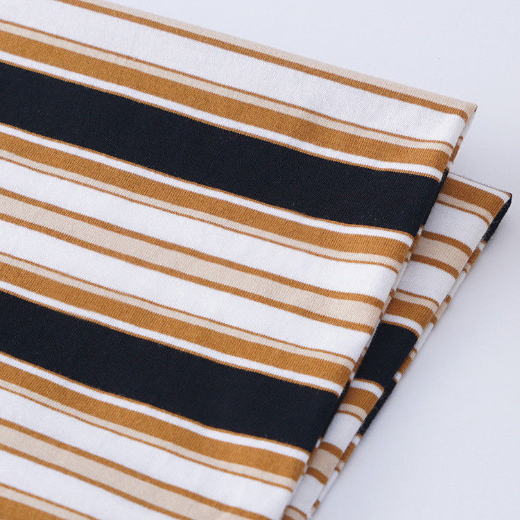 La suavidad multicolora modificada para requisitos particulares de la tela de la raya del algodón sudó el material absorbente el 175cm