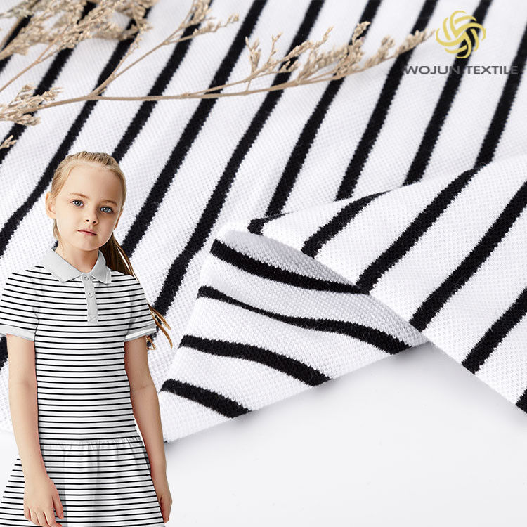Tejido de algodón rayado transpirable multicolor que absorbe el sudor para camiseta de polo