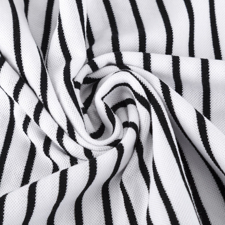 Tejido de algodón rayado transpirable multicolor que absorbe el sudor para camiseta de polo