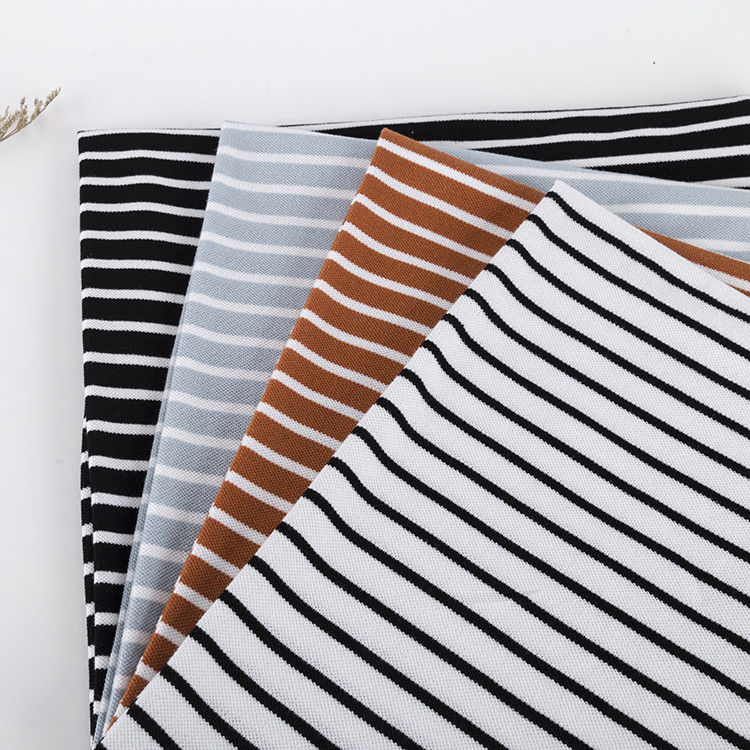 Tejido de algodón rayado transpirable multicolor que absorbe el sudor para camiseta de polo
