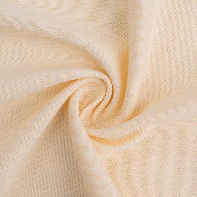 Material puro resistente de la camiseta del color del hilado del algodón del piqué de la arruga doble de la tela