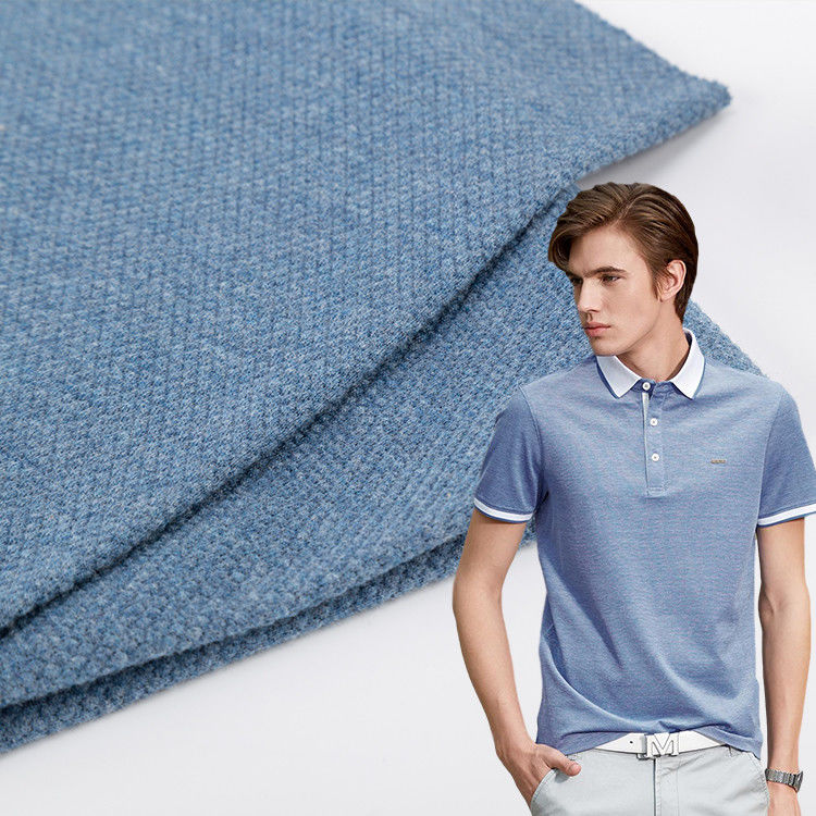 Camiseta de polo multicolor Tejido de algodón 40S de hilo tejido de tela de pique teñida