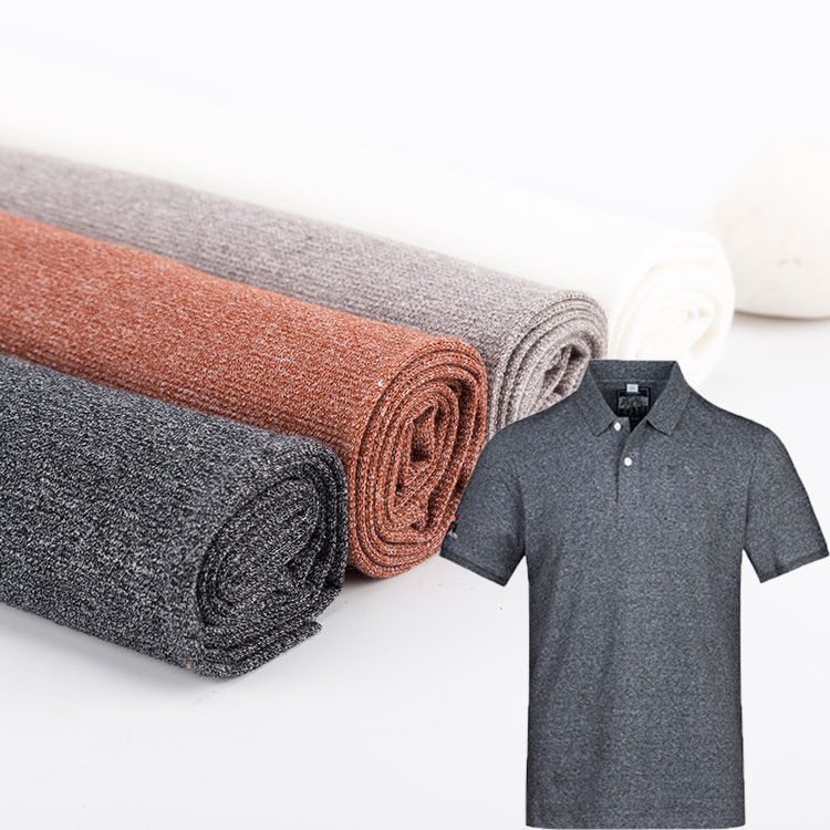 Tejido de jacquard de punto sólido resistente al desgaste 165g Material teñido de hilo para camiseta de polo