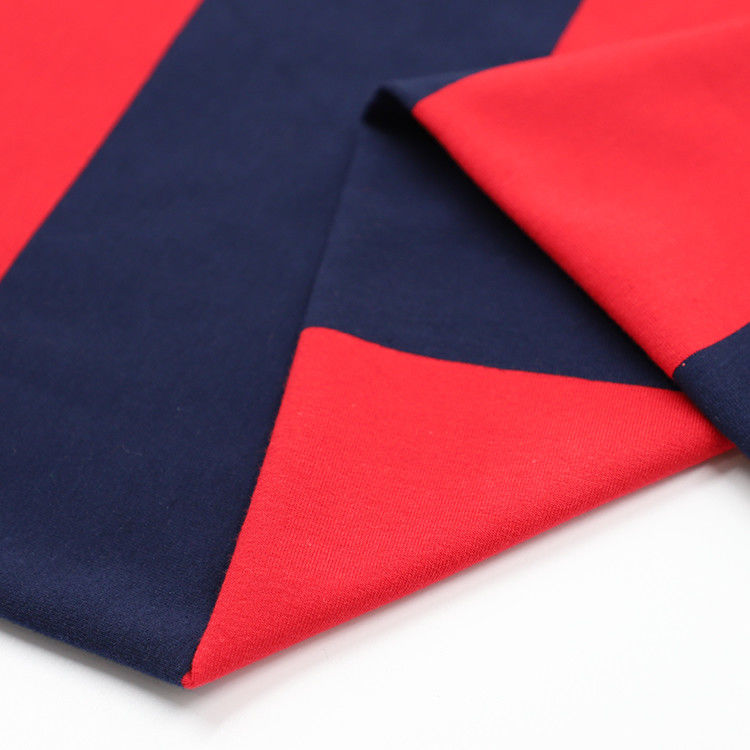 Tejido de estiramiento a rayas para la piel 175gm de punto Tejido de algodón peinado para camiseta