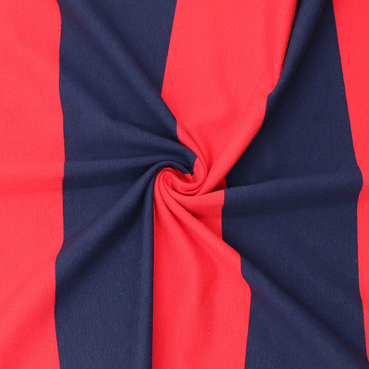 Tejido de estiramiento a rayas para la piel 175gm de punto Tejido de algodón peinado para camiseta
