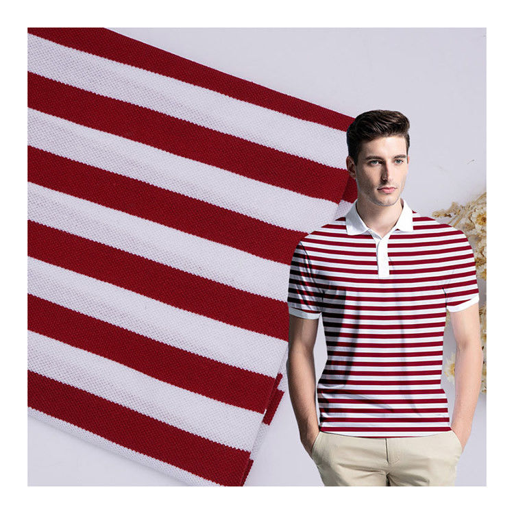 Tejido de material rayado multicolor de 175 gramos camiseta de polo de algodón hilo teñido