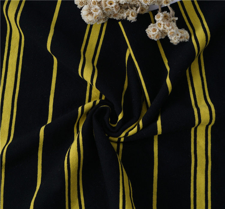 Tejido de material rayado de algodón natural y absorvente del sudor para camisetas resistente al desgarro