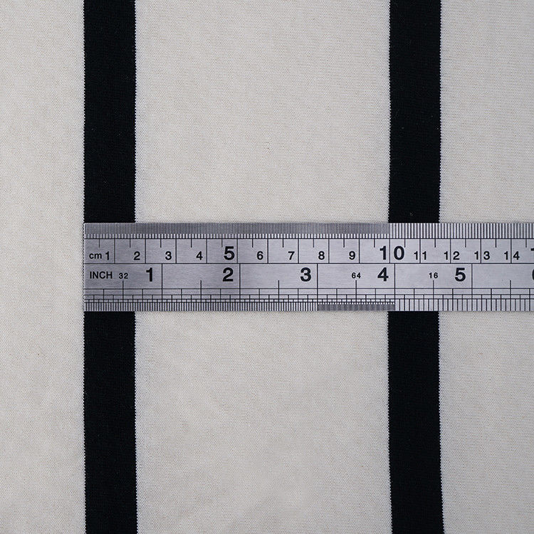 Elegante y duradero cómodo y doble de hilo de algodón simple de tejido de algodón a rayas para camiseta