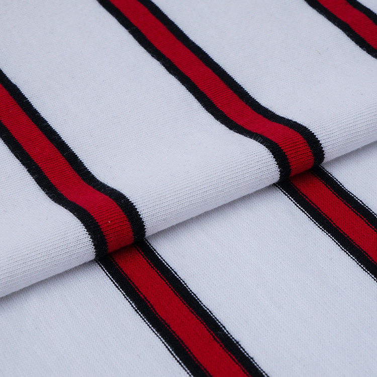 Tejido de doble hilo de algodón rayado para camisetas