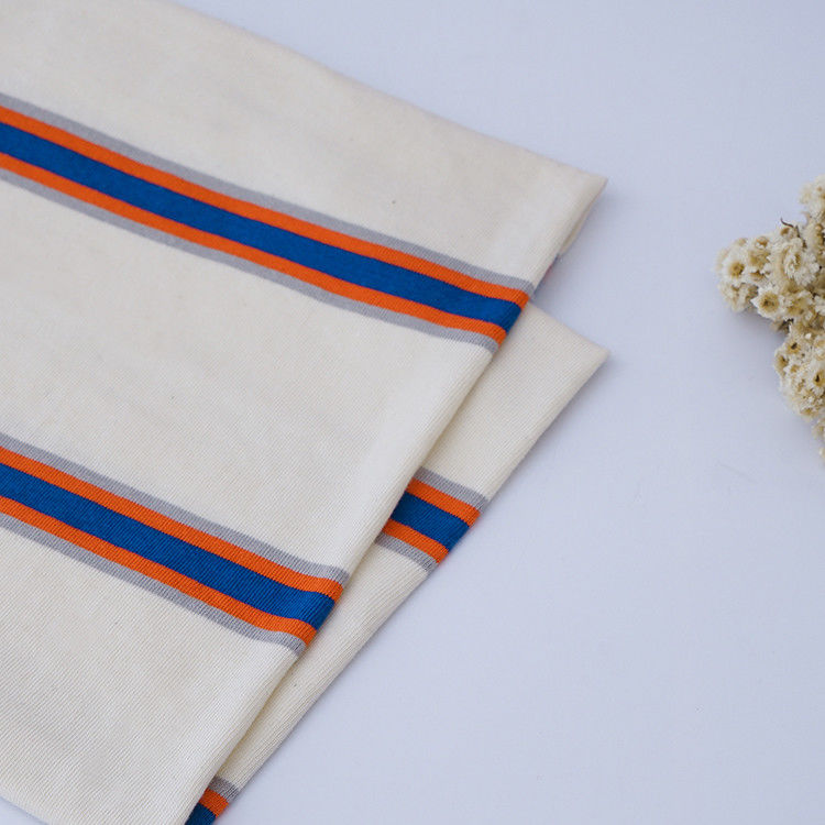 Absorbe la humedad y es transpirable y Lycra de algodón tela de algodón a rayas para camiseta