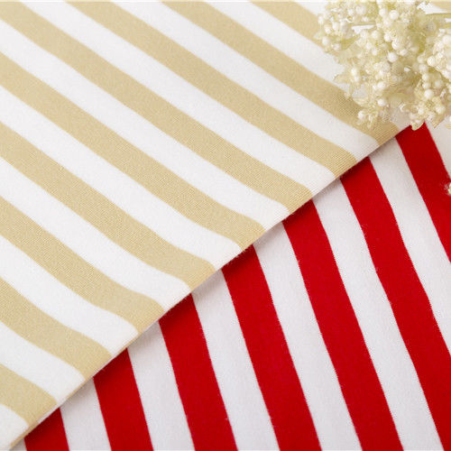 Resistente al desgaste fácil de secar material rayado tela de punto estilo para camiseta