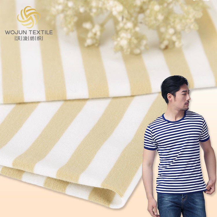 Resistente al desgaste fácil de secar material rayado tela de punto estilo para camiseta