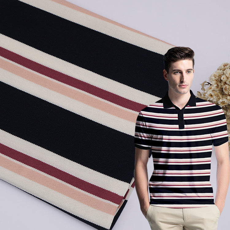 Sanos y suaves rígidos respirables refrescantes Lenjing Modal de material rayado Tejido para camiseta de polo