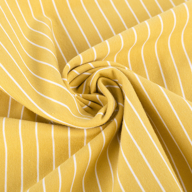 Moderno cómodo jersey sencillo tela de algodón a rayas para camiseta amigable con la piel