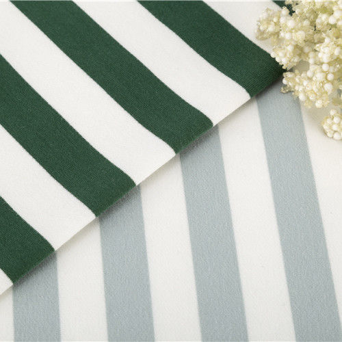 Elasticidad Moderno Color Brillante Tejido de algodón de rayas verdes para Terry Francés