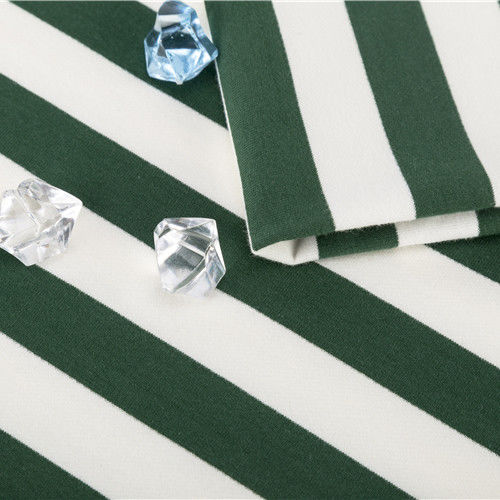 Elasticidad Moderno Color Brillante Tejido de algodón de rayas verdes para Terry Francés