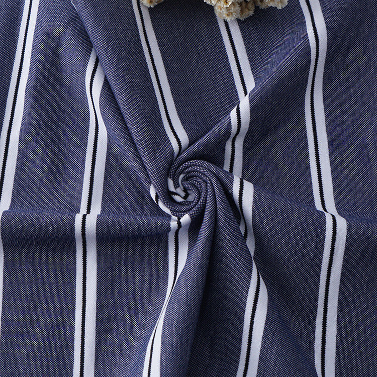 Sentimiento natural y buena textura Tejido a rayas cómodo para camiseta de polo