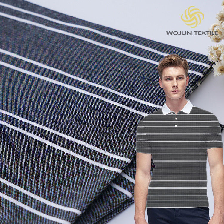 Apoyar la personalización y el estilo de tejido de punto a rayas ecológicos y amigables para la piel para camisa de polo