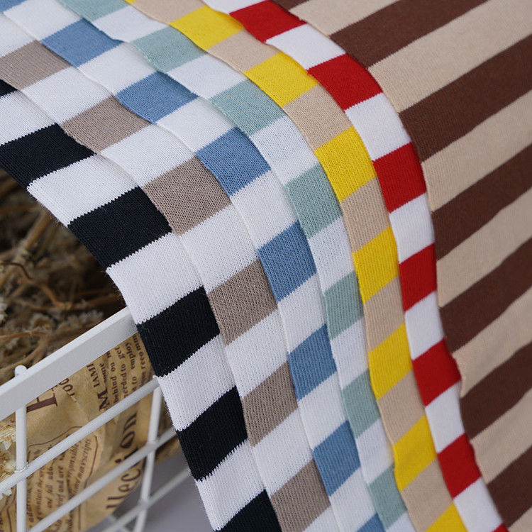 Tejido para camiseta de algodón puro con rayas, transpirable, absorbente de humedad y moderno