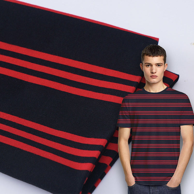 Tejido de punto a rayas saludable y cómodo y de moda para camiseta