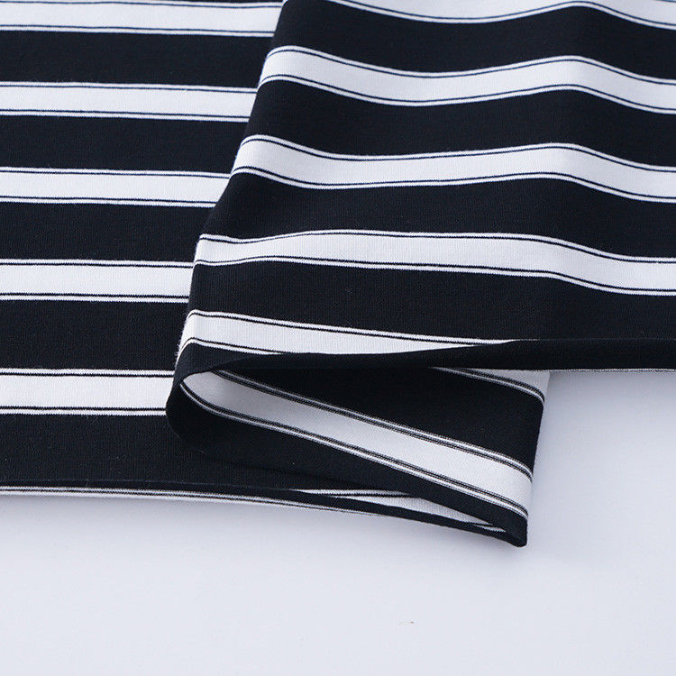 Buena textura y de moda fácil de cuidar de tejido de punto a rayas para camiseta
