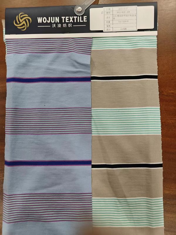 Tejido de punto con rayas suave y amigable para la piel, cómodo y transpirable para camisetas casuales
