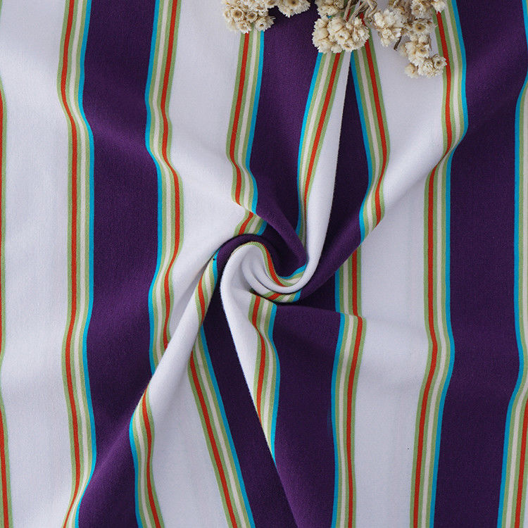 Tejido de algodón de rayas resistente y transpirable, saludable y amigable para la piel para camiseta