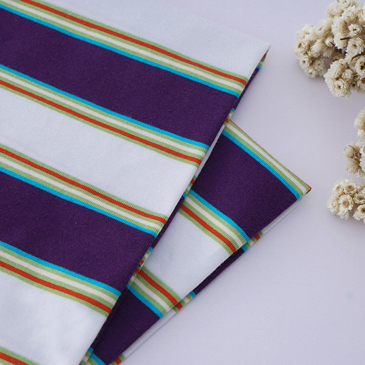 Tejido de algodón de rayas resistente y transpirable, saludable y amigable para la piel para camiseta
