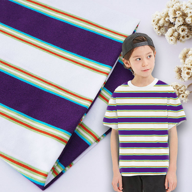 Tejido de algodón de rayas resistente y transpirable, saludable y amigable para la piel para camiseta