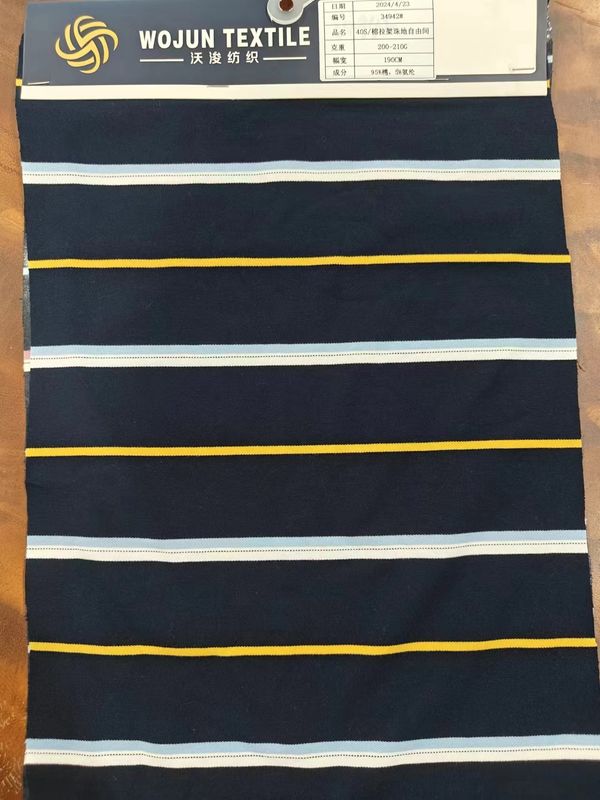 Cuidado fácil y de alta calidad Tejido de punto de rayas limpio y cómodo para camiseta de polo