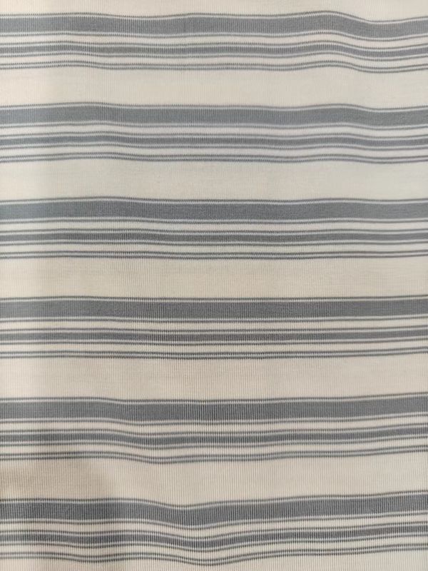 Tejido de punto a rayas de alta gama, suave y saludable, con textura cómoda, para trajes de deporte.