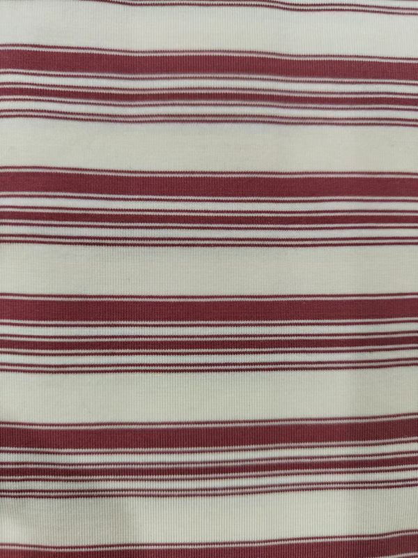 Tejido de punto a rayas de alta gama, suave y saludable, con textura cómoda, para trajes de deporte.