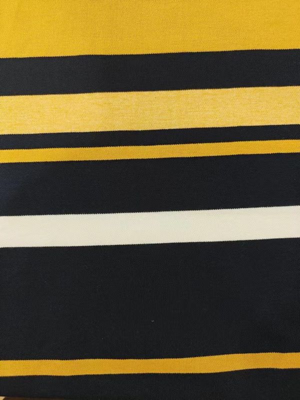 Texto natural confortable y transpirable Tejido flexible de material rayado para camiseta de polo