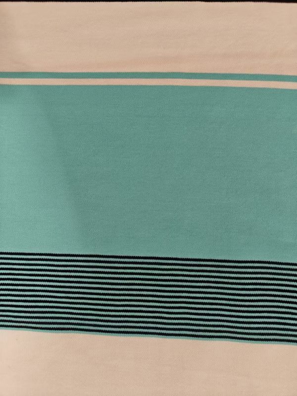 Tejido de punto a rayas para camisa de polo, saludable y absorbente de sudor