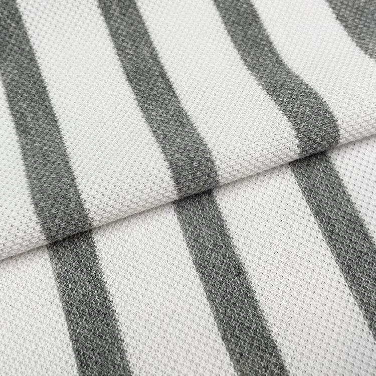 Tejido de algodón rayado suave y transpirable para camiseta con fibra elástica para un ajuste perfecto