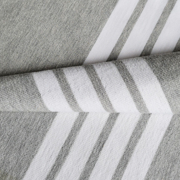 Tejido de algodón rayado saludable y duradero para camisetas con fibra elástica