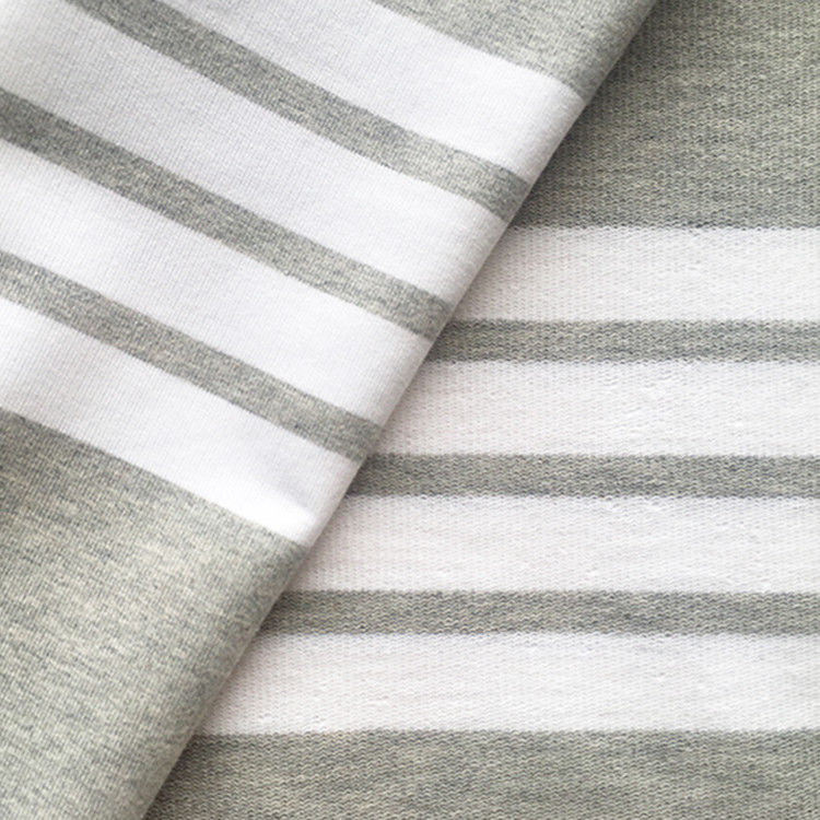 Tejido de algodón rayado saludable y duradero para camisetas con fibra elástica