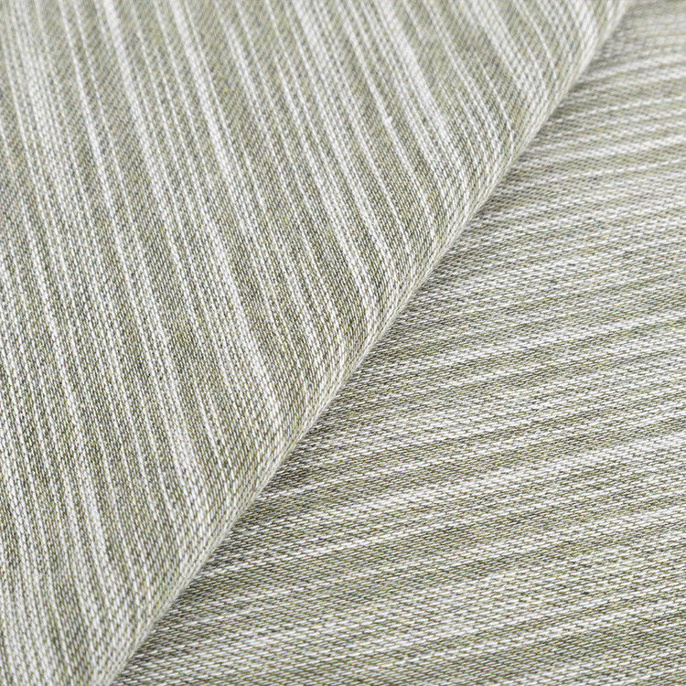 Tejido de algodón con rayas suaves y transpirables para uso casual con textura de denim de bambú