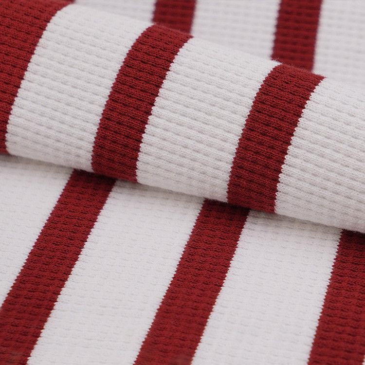 Tejido de punto a rayas, cómodo y absorbente de humedad para ropa deportiva