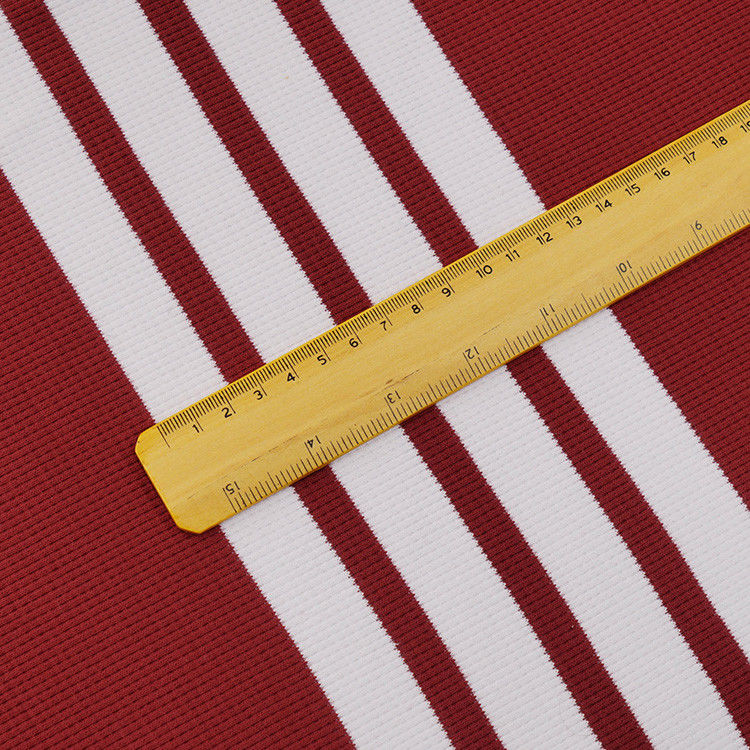 Tejido de punto a rayas, cómodo y absorbente de humedad para ropa deportiva