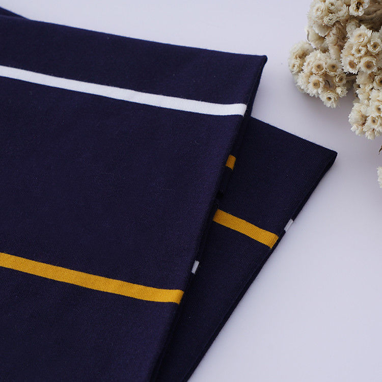 Tejido blando y transpirable y absorbente de humedad Hygroscopic de punto a rayas para camiseta de polo