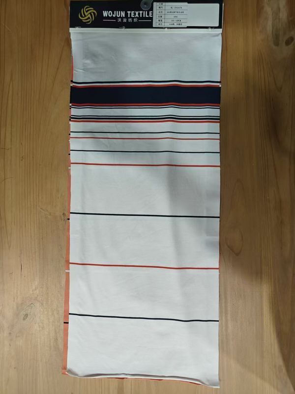 Suave y cómodo, duradero y suave de estilo de tela de material a rayas para camiseta