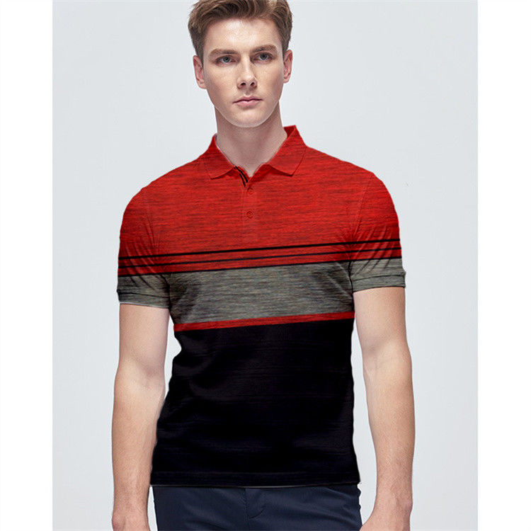 Tejido de punto con rayas para camisa de polo.