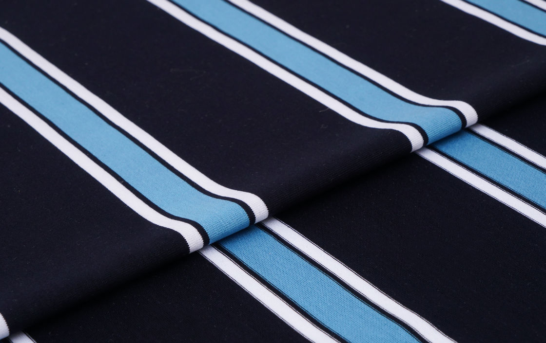 Tejido de punto a rayas higroscópico cómodo y saludable para la piel para camiseta