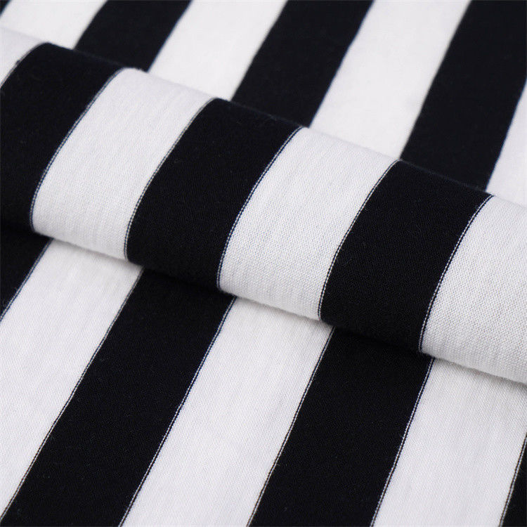 Tejido de punto con rayas suaves y suaves para camiseta