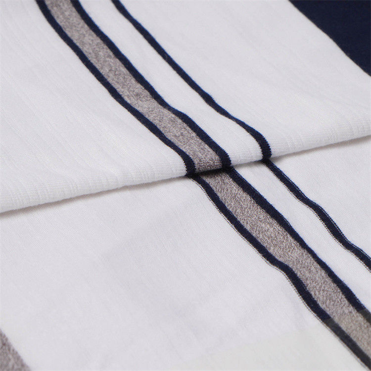Elasticidad transpirable suave de moda amigable para la piel Tejido clásico de punto a rayas para camiseta